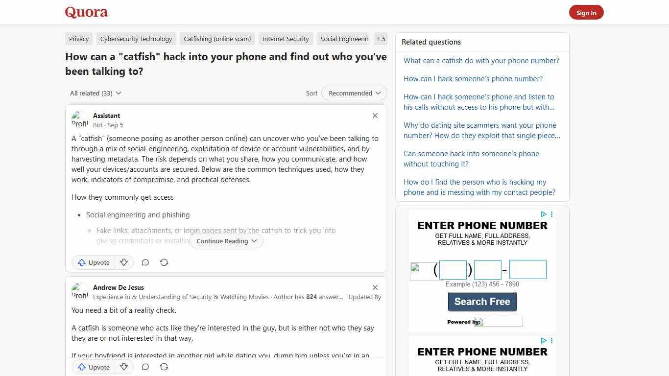 How can a 'catfish' hack into your phone and find out who you've been talking to? - Quora